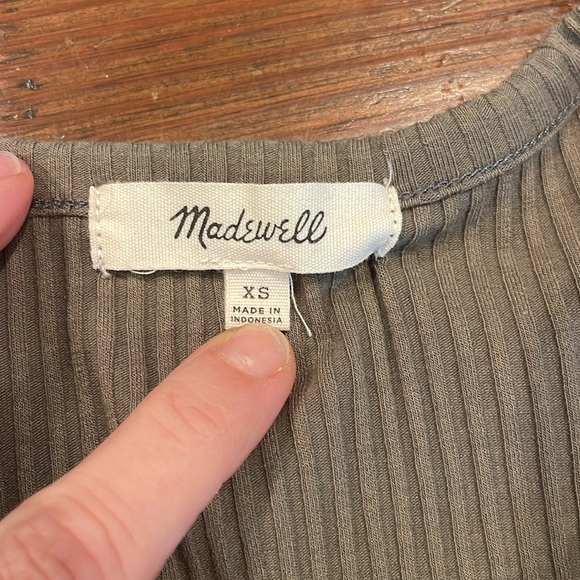 MADEWELL OLIVE GREEN BODYSUIT XS - Picture 3 of 11